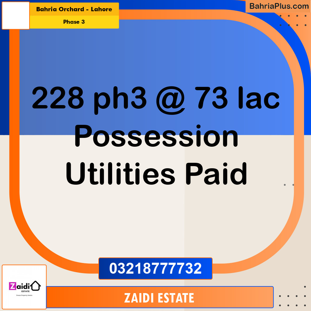 8 Marla Residential Plot for Sale in Phase 3 -  Bahria Orchard, Lahore - (BP-313533)