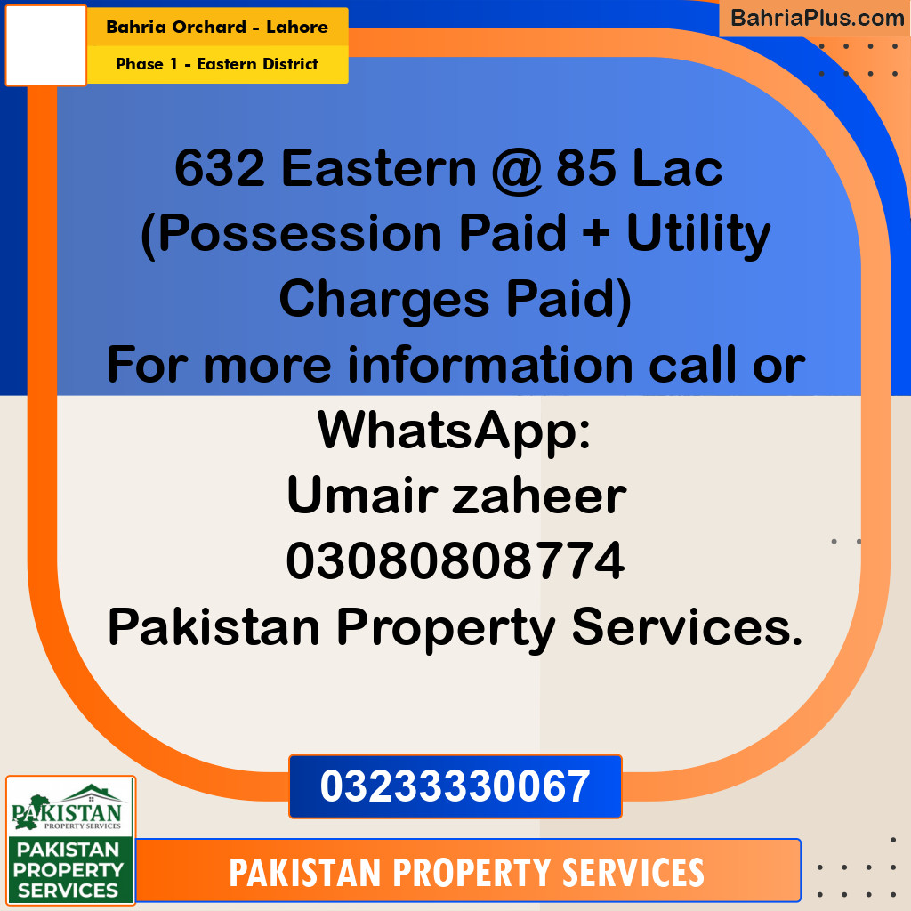 5 Marla Residential Plot for Sale in Phase 1 - Eastern District -  Bahria Orchard, Lahore - (BP-313627)