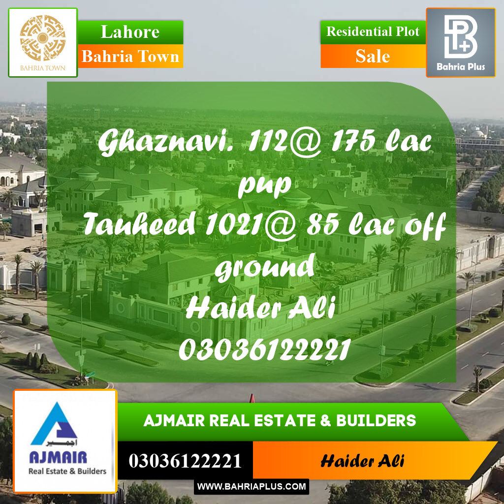 Residential Plot for Sale in Bahria Town, Lahore - (BP-313638)