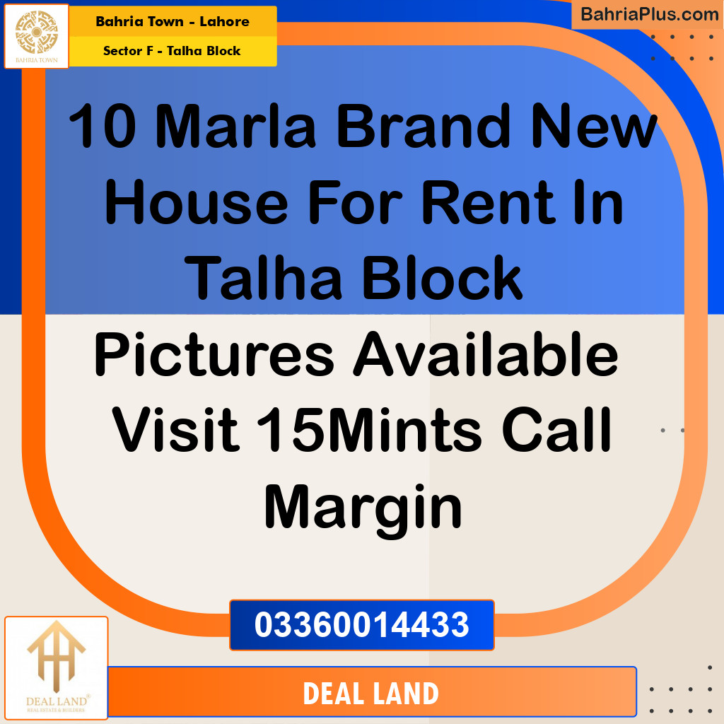 10 Marla Residential House for Rent in Sector F - Talha Block -  Bahria Town, Lahore - (BP-313652)