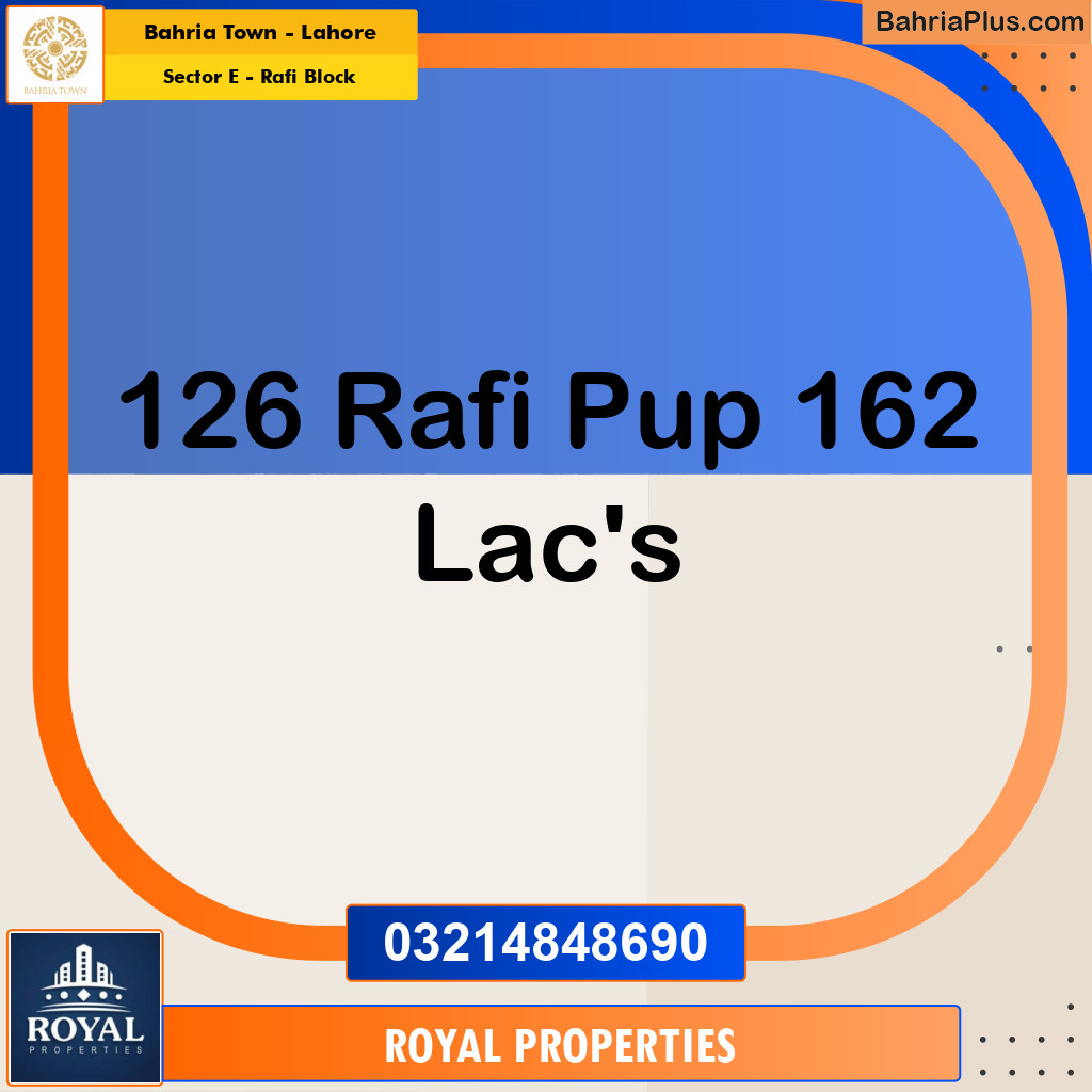 10 Marla Residential Plot for Sale in Sector E - Rafi Block -  Bahria Town, Lahore - (BP-313689)