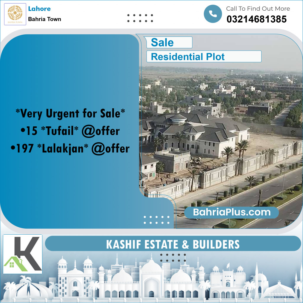 Residential Plot for Sale in Bahria Town, Lahore - (BP-313720)
