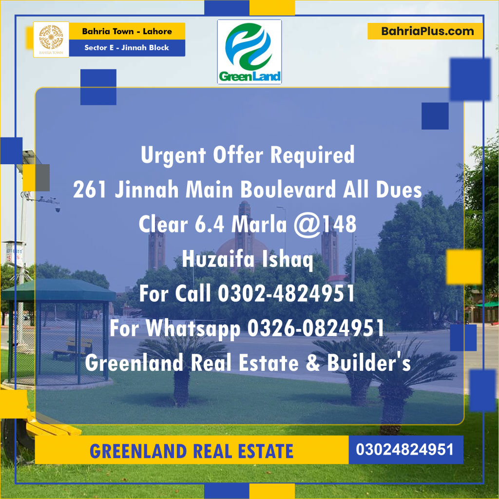 6 Marla Residential Plot for Sale in Sector E - Jinnah Block -  Bahria Town, Lahore - (BP-313782)