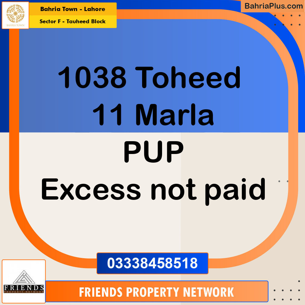 11 Marla Residential Plot for Sale in Sector F - Tauheed Block -  Bahria Town, Lahore - (BP-313888)