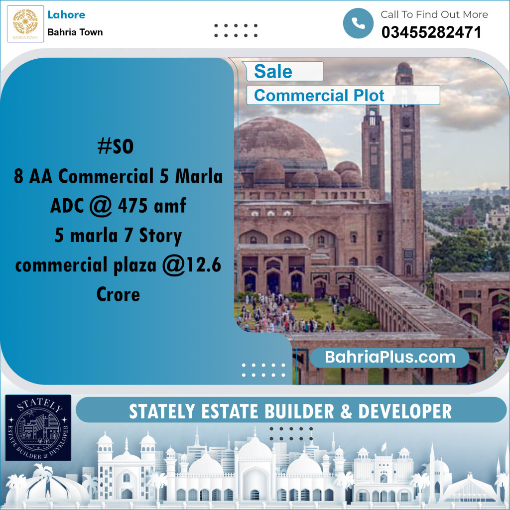 Commercial Plot for Sale in Bahria Town, Lahore - (BP-314033)