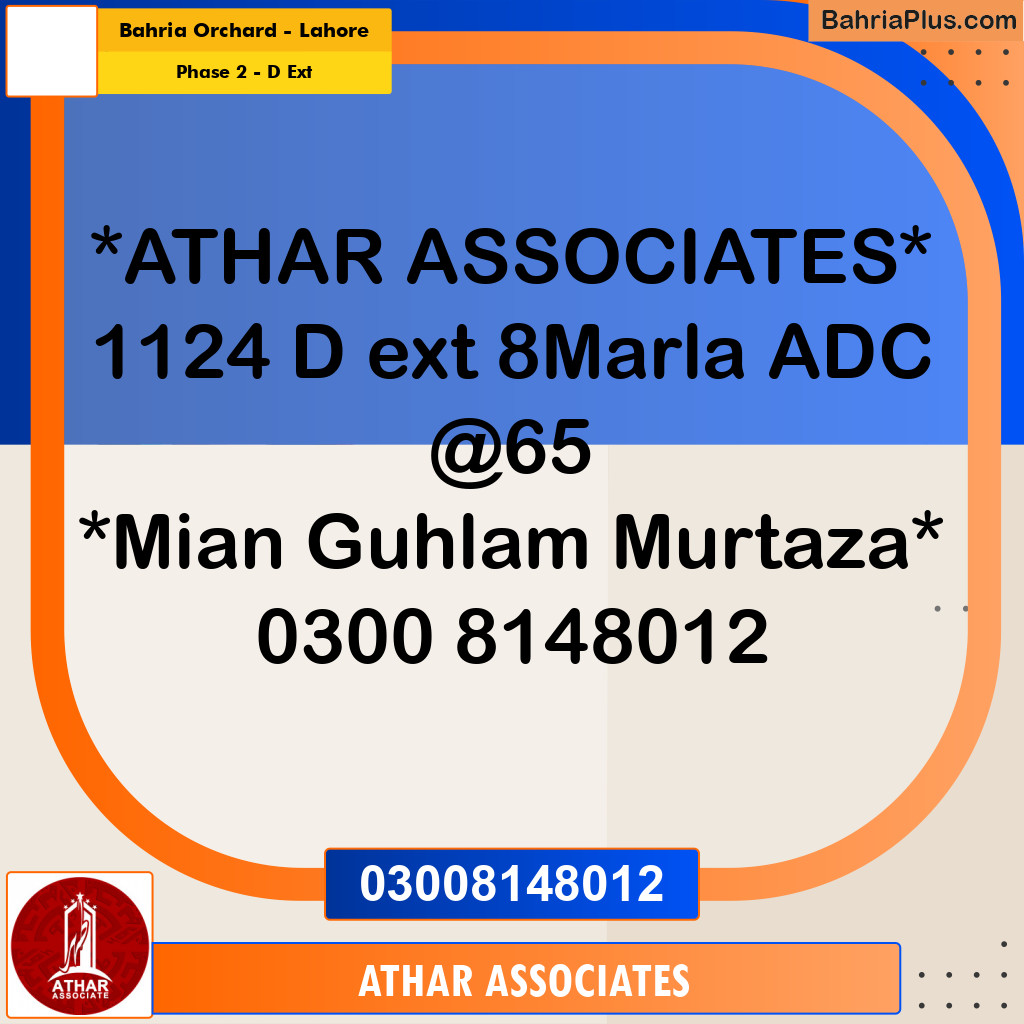 8 Marla Residential Plot for Sale in Phase 2 - D Ext -  Bahria Orchard, Lahore - (BP-314192)