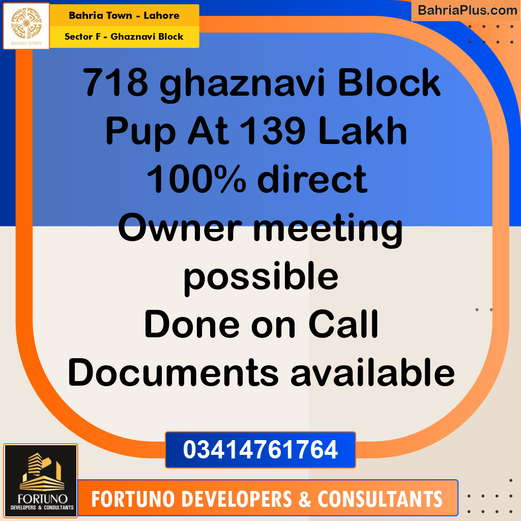 10 Marla Residential Plot for Sale in Sector F - Ghaznavi Block -  Bahria Town, Lahore - (BP-314238)