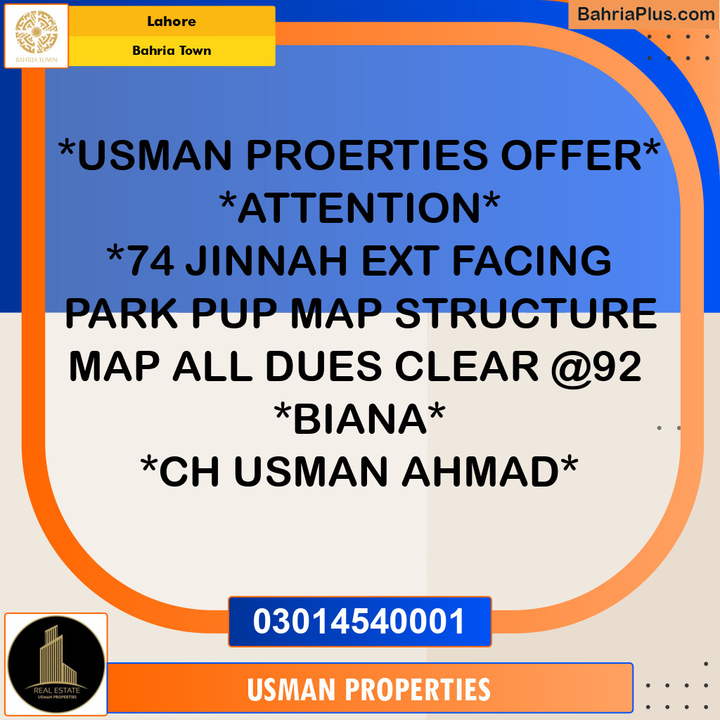 Residential Plot for Sale in Bahria Town, Lahore - (BP-314329)