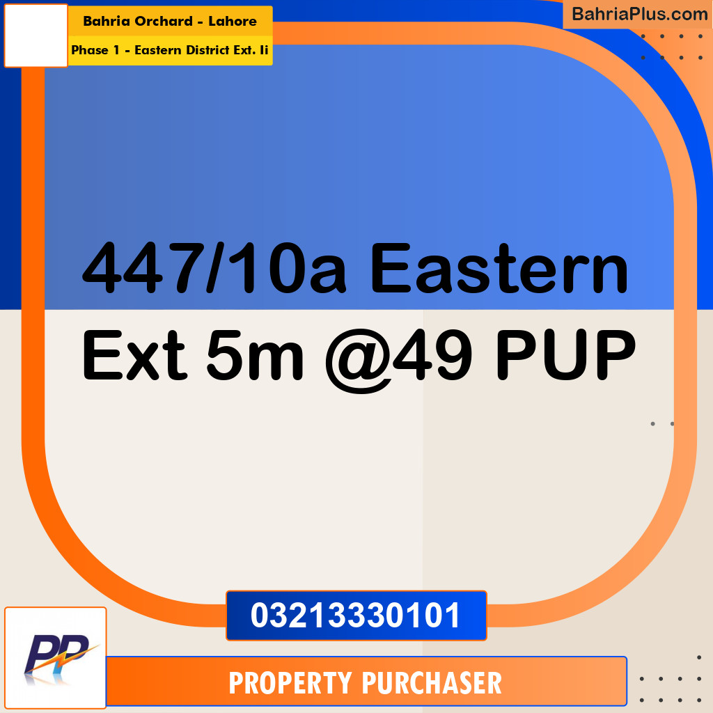 5 Marla Residential Plot for Sale in Phase 1 - Eastern District Ext. II -  Bahria Orchard, Lahore - (BP-314334)