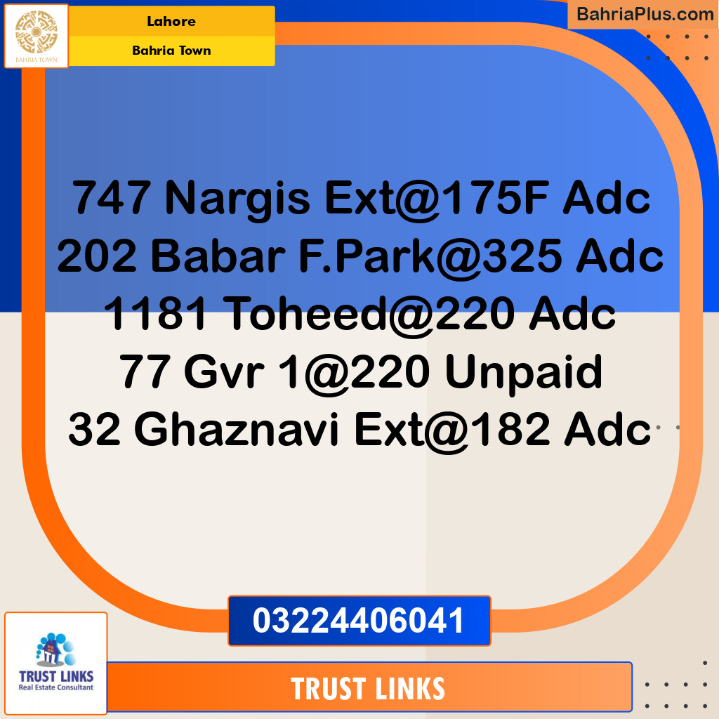1 Kanal Residential Plot for Sale in Bahria Town, Lahore - (BP-314374)