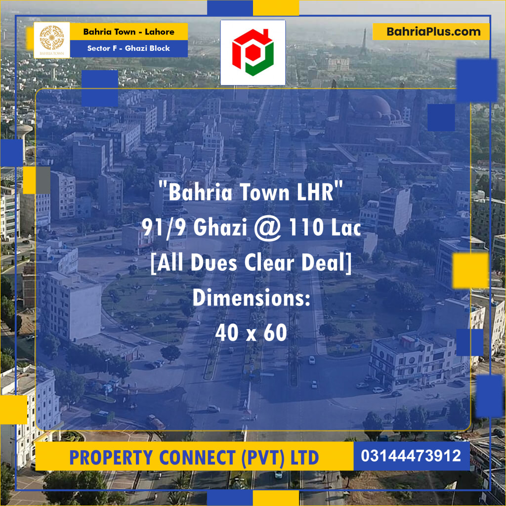 10 Marla Residential Plot for Sale in Sector F - Ghazi Block -  Bahria Town, Lahore - (BP-314392)