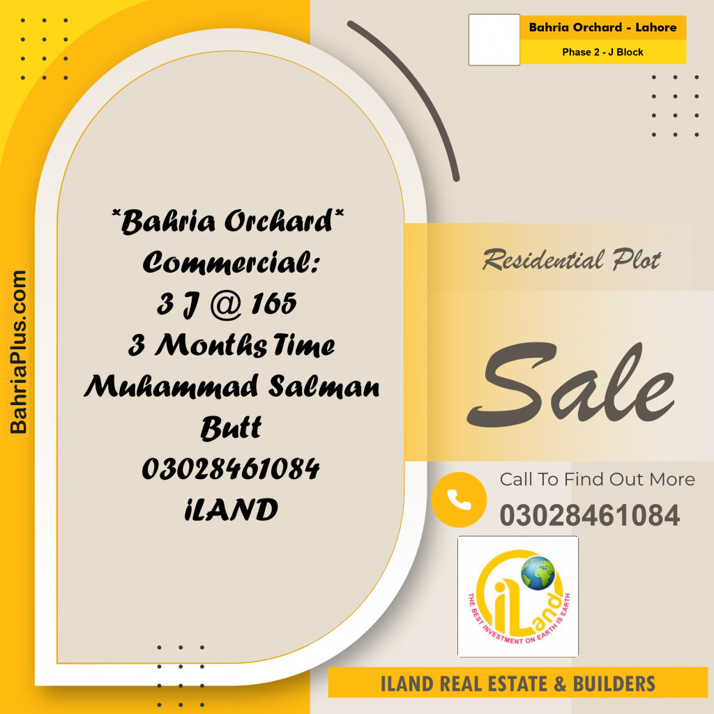 4 Marla Residential Plot for Sale in Phase 2 - J Block -  Bahria Orchard, Lahore - (BP-314470)