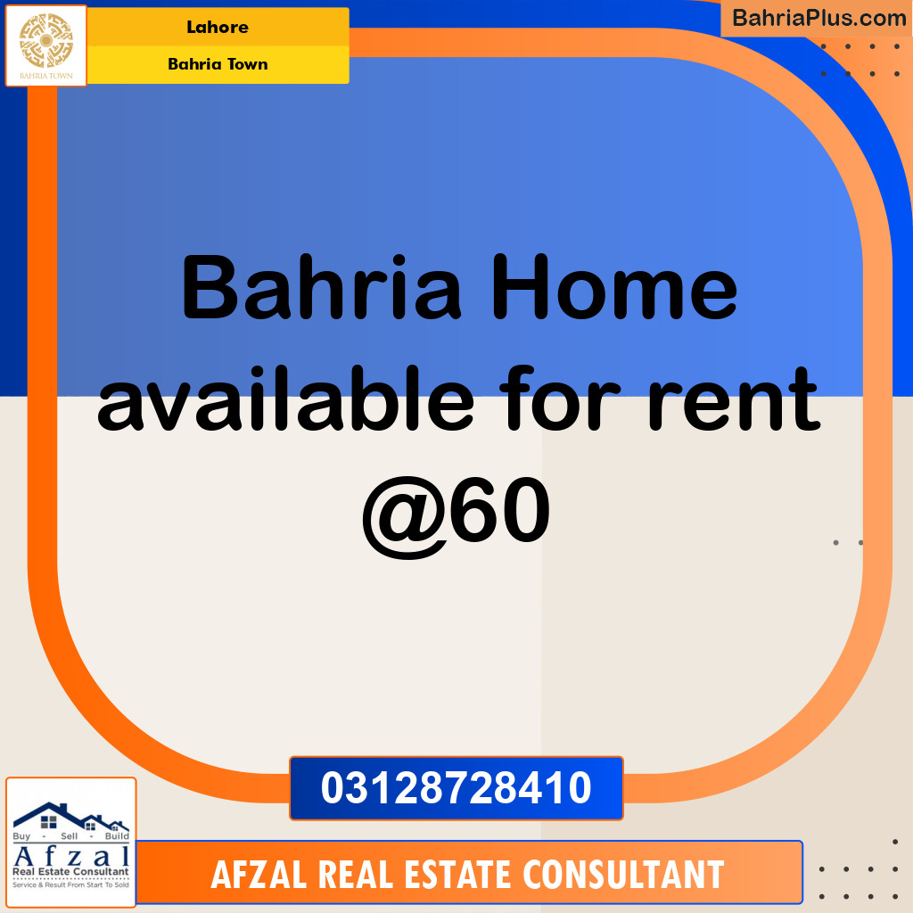 Residential House for Rent in Bahria Town, Lahore - (BP-314544)