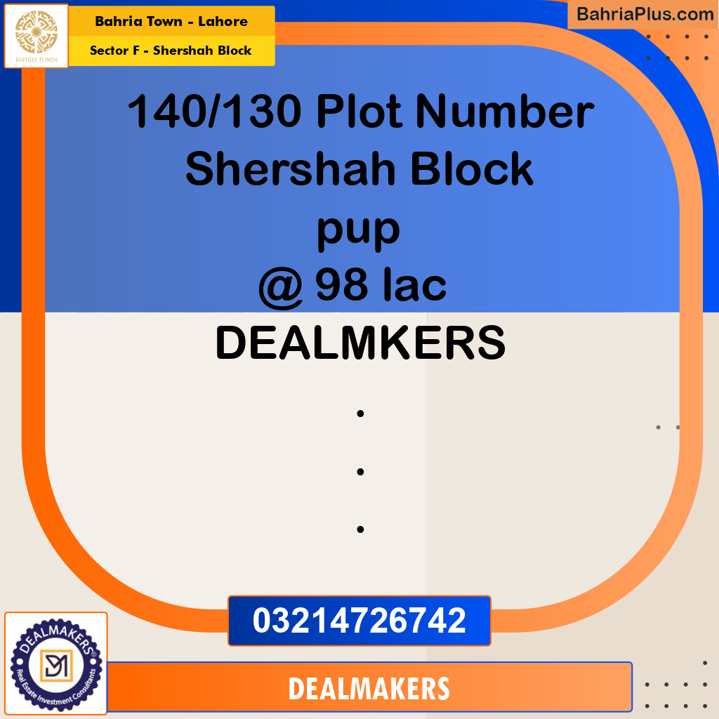 5 Marla Residential Plot for Sale in Sector F - Shershah Block -  Bahria Town, Lahore - (BP-314573)