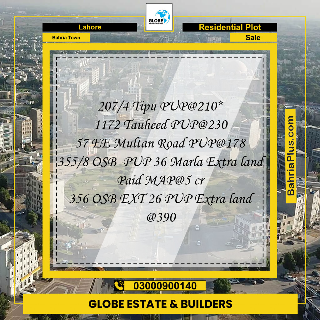 Residential Plot for Sale in Bahria Town, Lahore - (BP-314584)