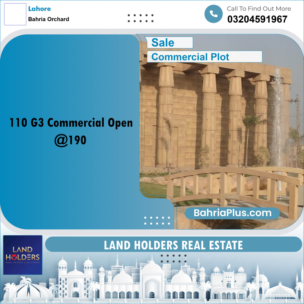 Commercial Plot for Sale in Bahria Orchard, Lahore - (BP-314676)