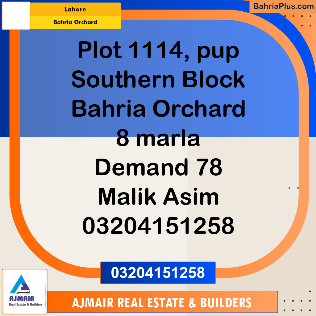 Residential Plot for Sale in Bahria Orchard, Lahore - (BP-314707)