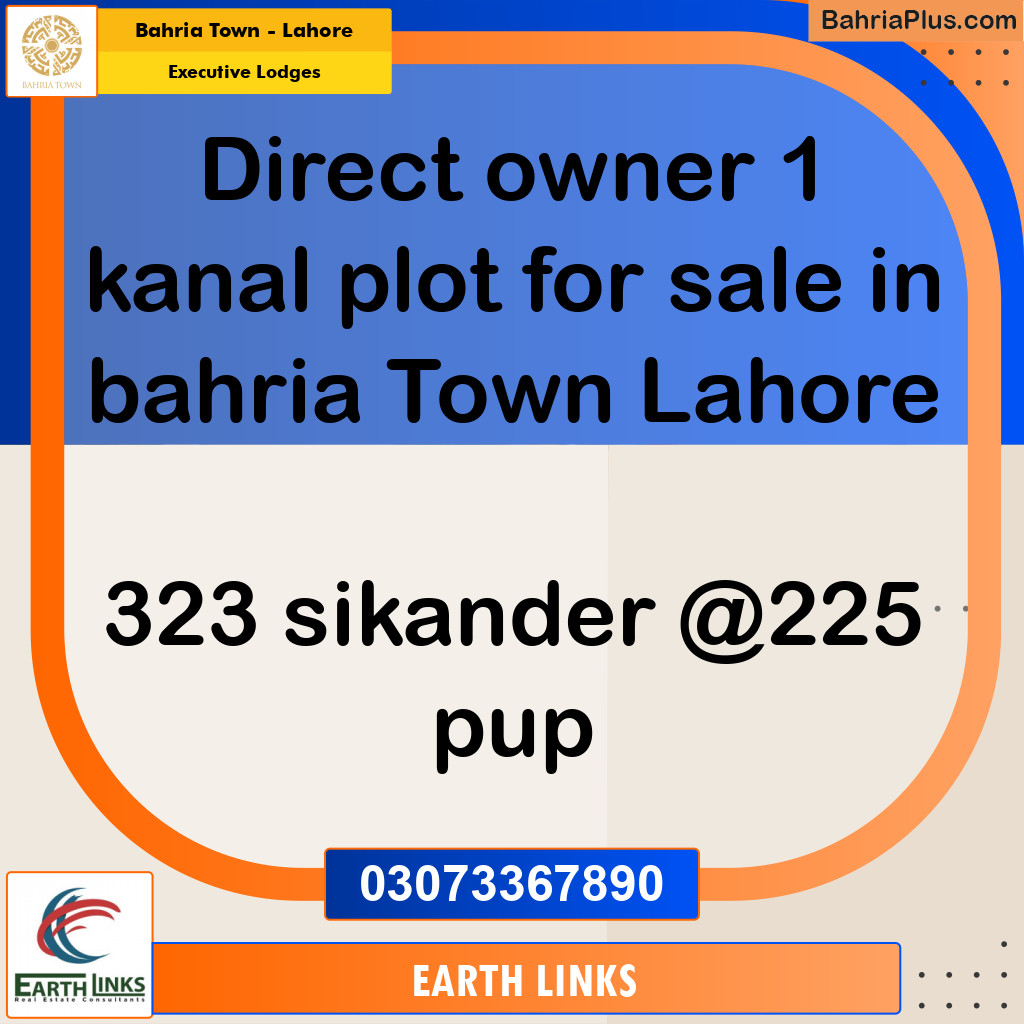 1 Kanal Residential Plot for Sale in Executive Lodges -  Bahria Town, Lahore - (BP-314850)
