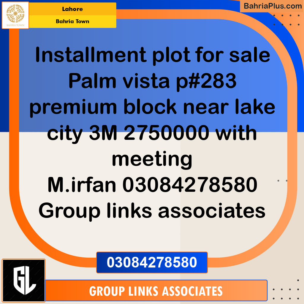 Residential Plot for Sale in Bahria Town, Lahore - (BP-314895)