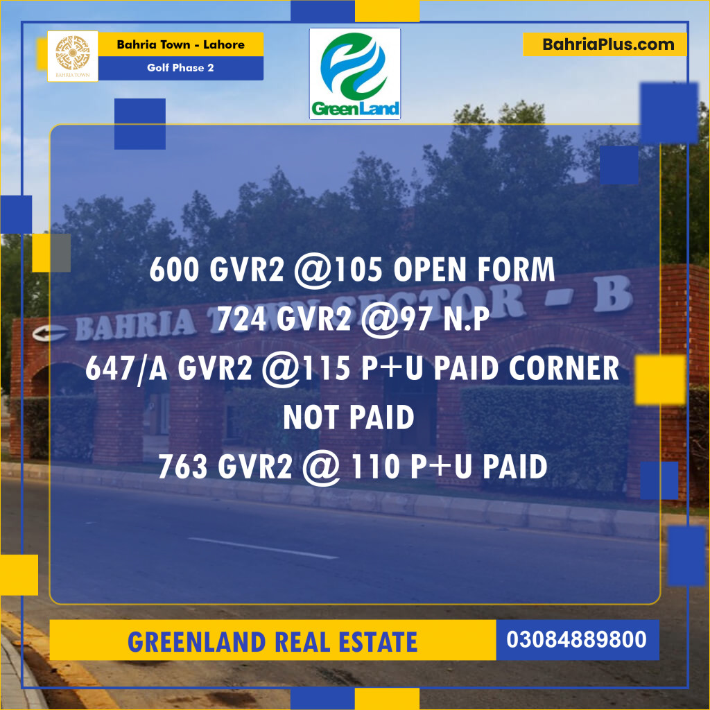 10 Marla Residential Plot for Sale in Golf Phase 2 -  Bahria Town, Lahore - (BP-314899)