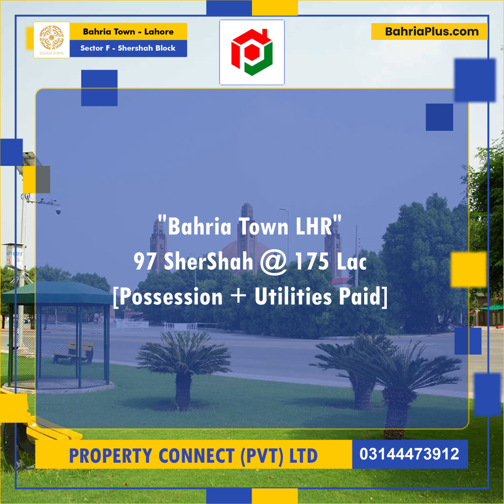 10 Marla Residential Plot for Sale in Sector F - Shershah Block -  Bahria Town, Lahore - (BP-314937)