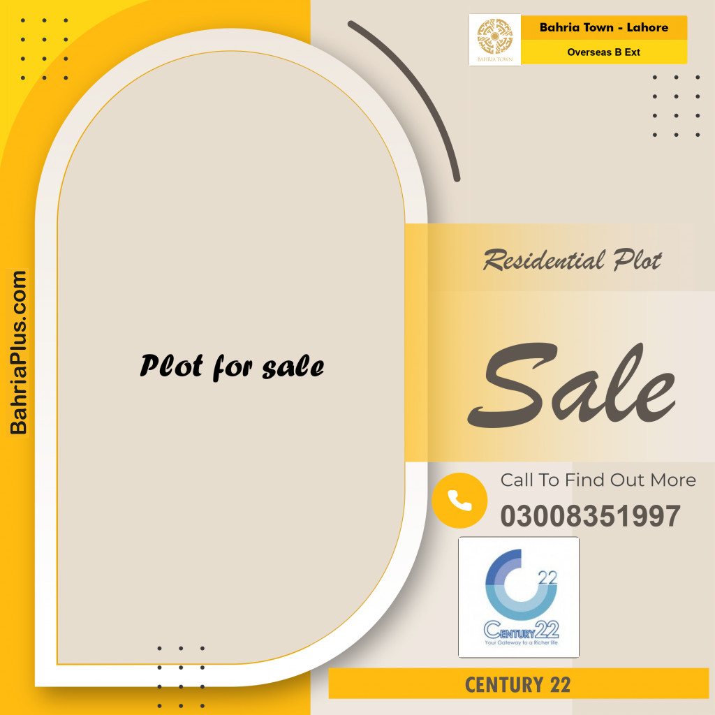 10 Marla Residential Plot for Sale in Overseas B Ext -  Bahria Town, Lahore - (BP-314951)