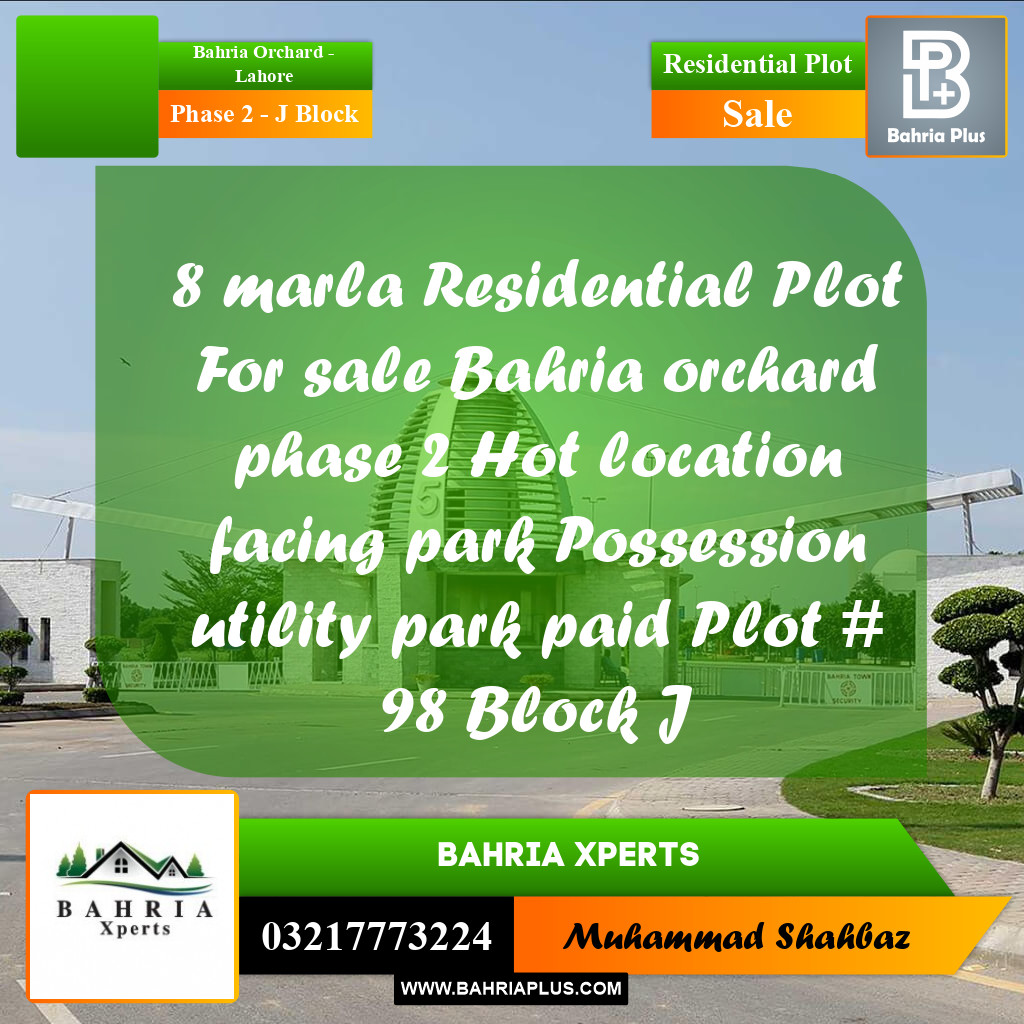 8 Marla Residential Plot for Sale in Phase 2 - J Block -  Bahria Orchard, Lahore - (BP-315479)