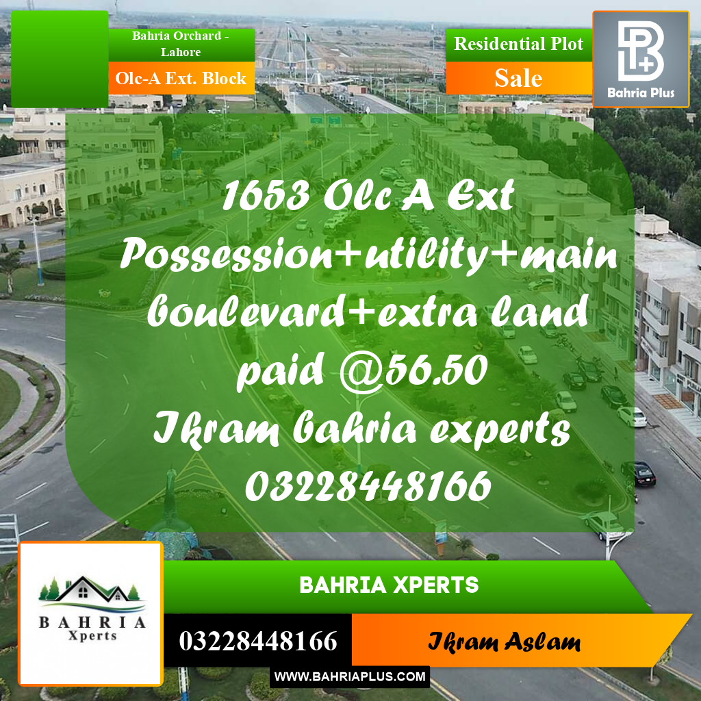 5 Marla Residential Plot for Sale in OLC-A Ext. Block -  Bahria Orchard, Lahore - (BP-315482)