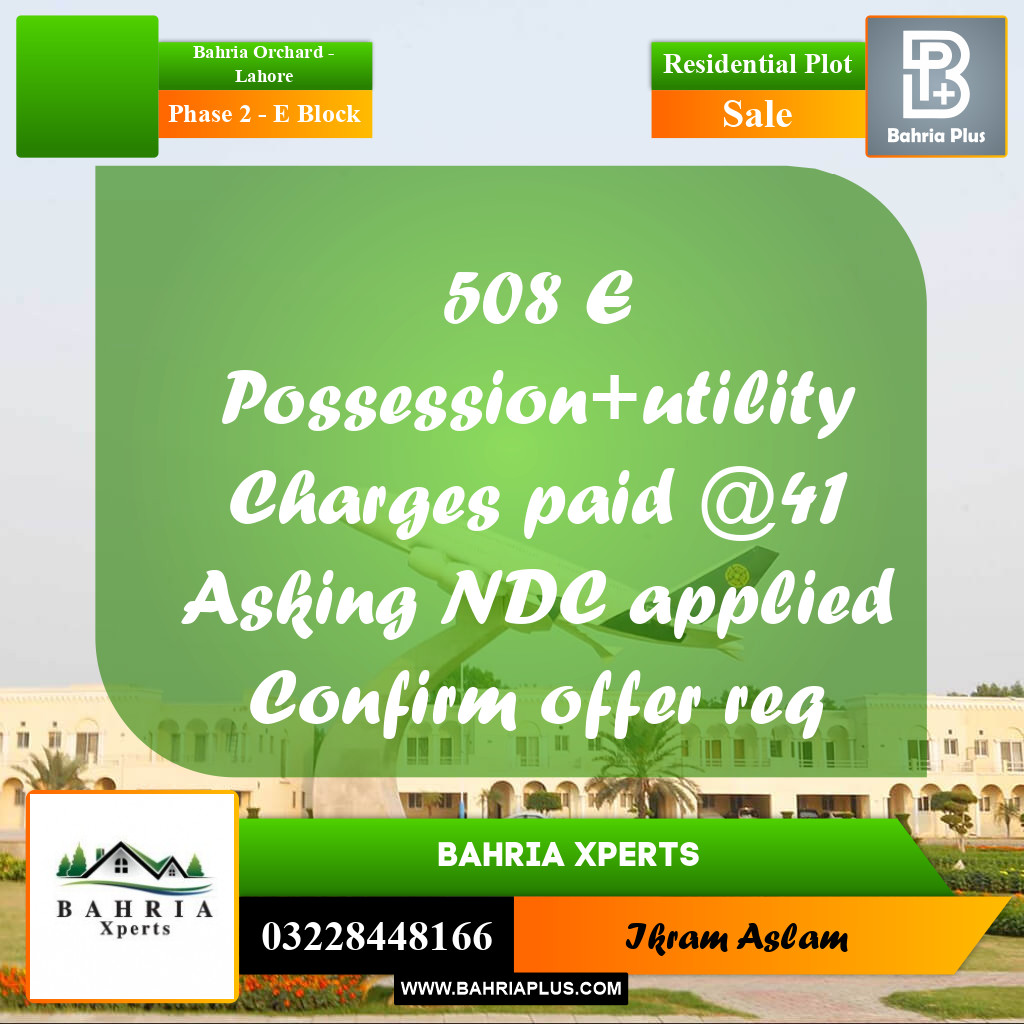 5 Marla Residential Plot for Sale in Phase 2 - E Block -  Bahria Orchard, Lahore - (BP-315486)