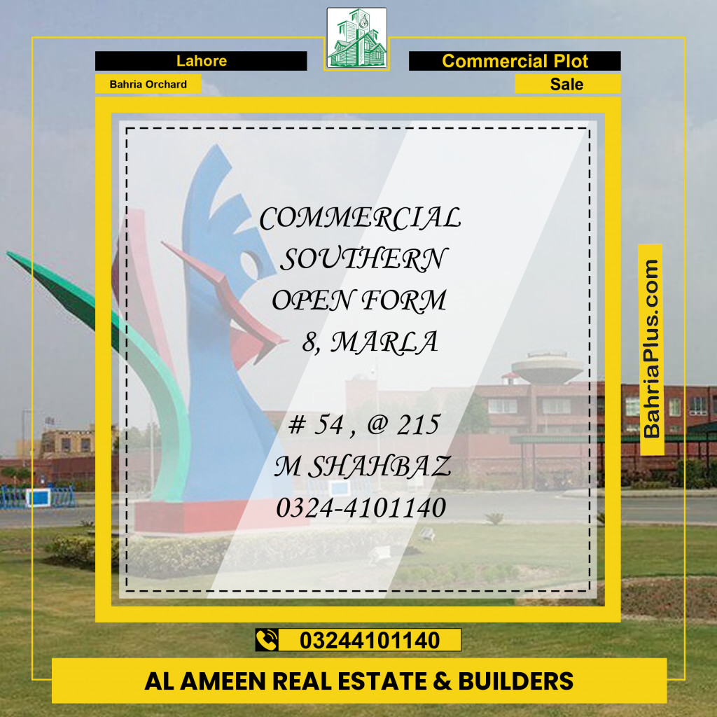 Commercial Plot for Sale in Bahria Orchard, Lahore - (BP-315595)