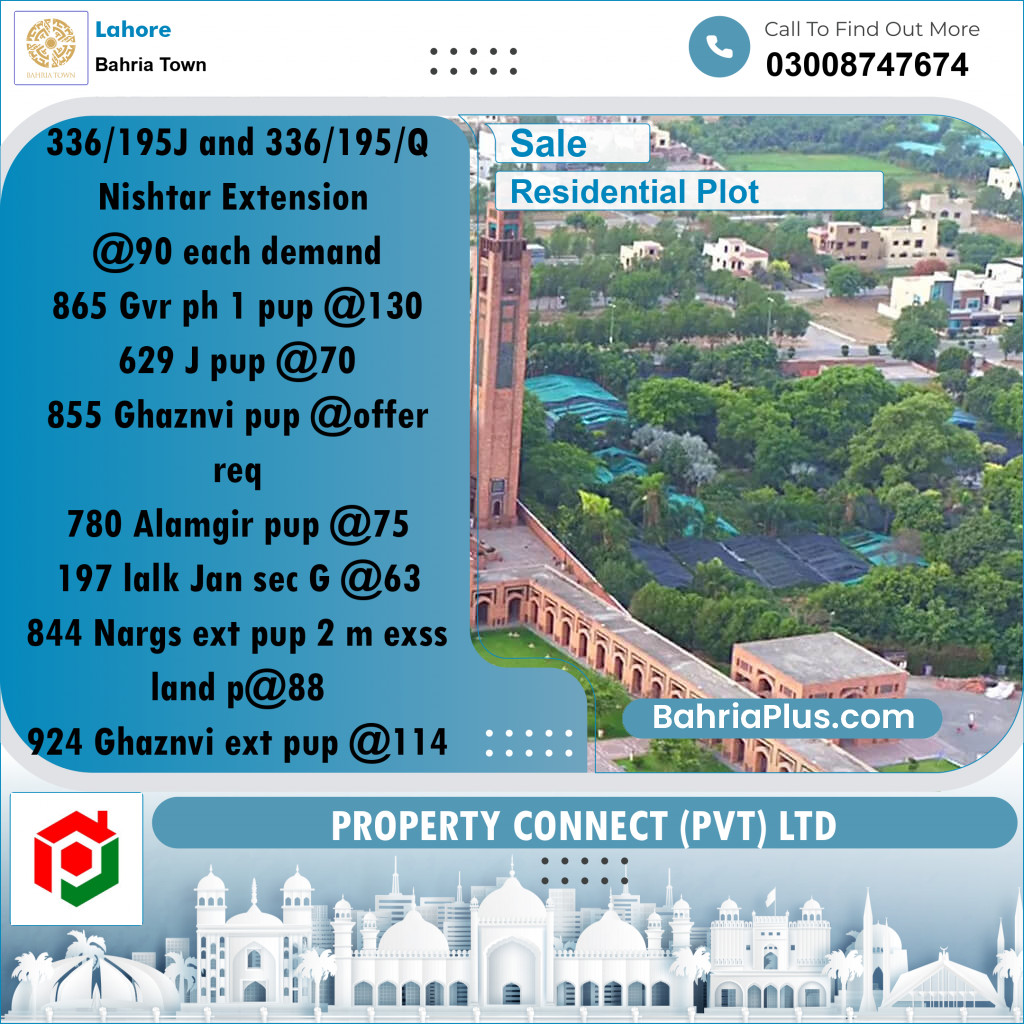Residential Plot for Sale in Bahria Town, Lahore - (BP-315598)