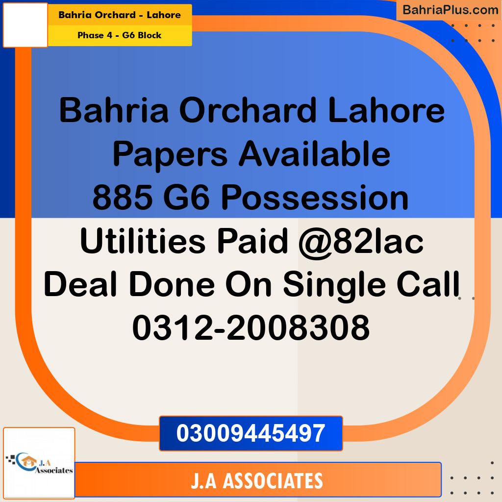 10 Marla Residential Plot for Sale in Phase 4 - G6 Block -  Bahria Orchard, Lahore - (BP-315608)