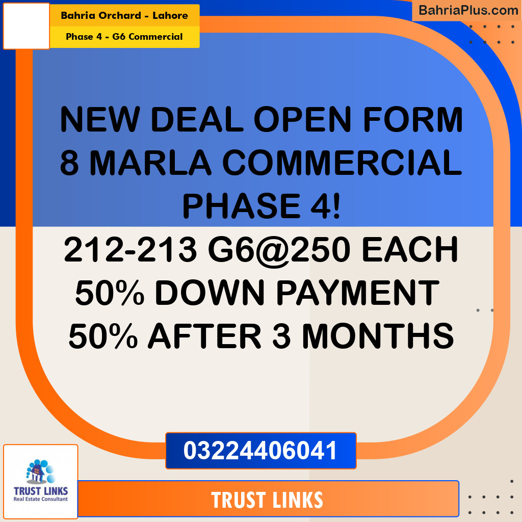 8 Marla Commercial Plot for Sale in Phase 4 - G6 Commercial -  Bahria Orchard, Lahore - (BP-315634)