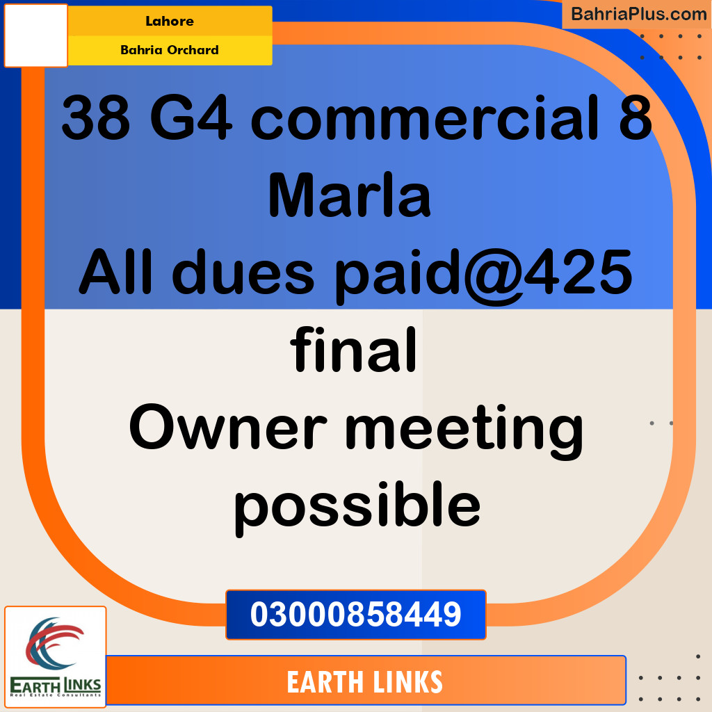 8 Marla Commercial Plot for Sale in Bahria Orchard, Lahore - (BP-315654)