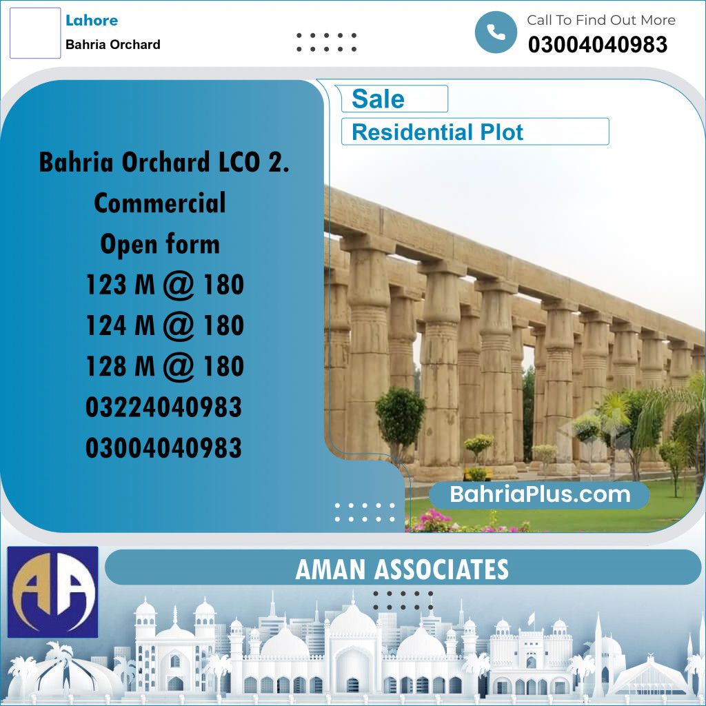 Residential Plot for Sale in Bahria Orchard, Lahore - (BP-315662)