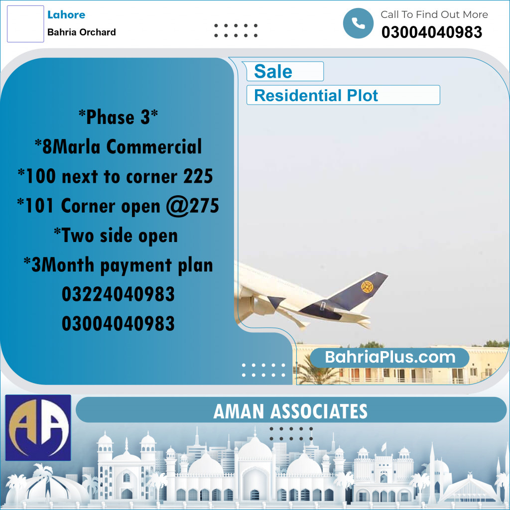 Residential Plot for Sale in Bahria Orchard, Lahore - (BP-315665)