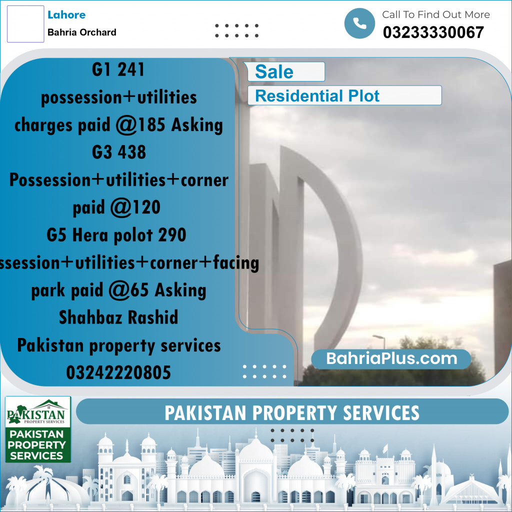 Residential Plot for Sale in Bahria Orchard, Lahore - (BP-315675)