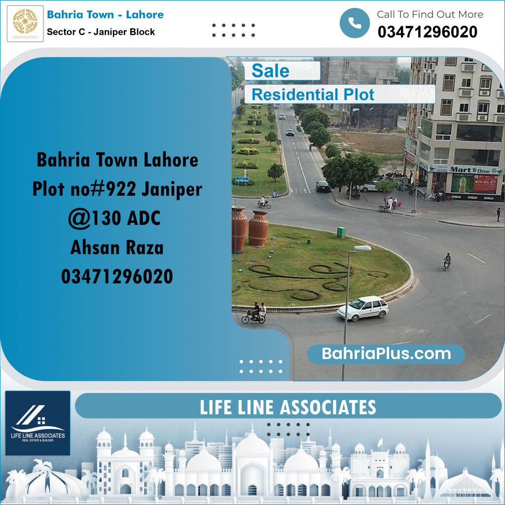 10 Marla Residential Plot for Sale in Sector C - Janiper Block -  Bahria Town, Lahore - (BP-315691)