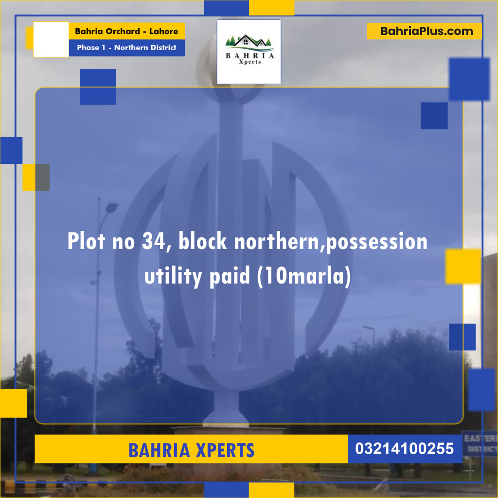 10 Marla Residential Plot for Sale in Phase 1 - Northern District -  Bahria Orchard, Lahore - (BP-315782)