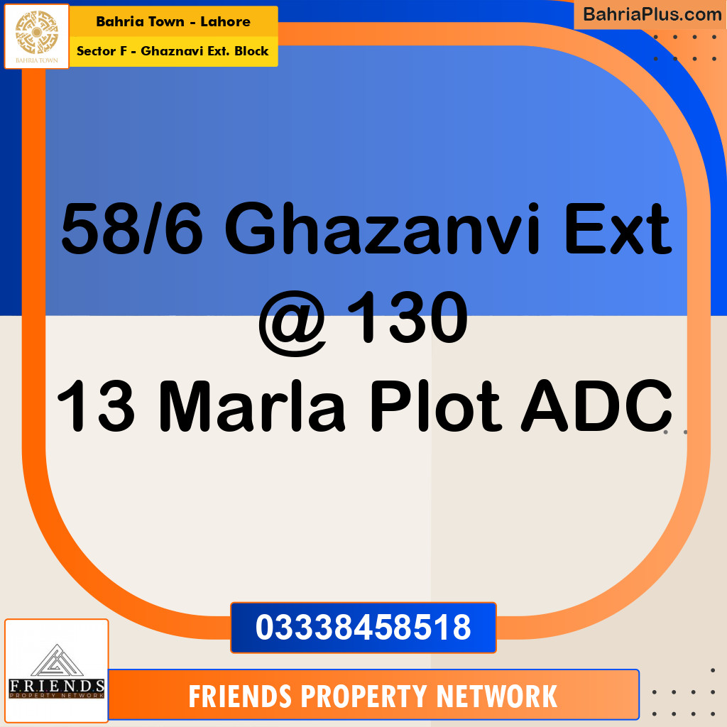 10 Marla Residential Plot for Sale in Sector F - Ghaznavi Ext. Block -  Bahria Town, Lahore - (BP-315925)