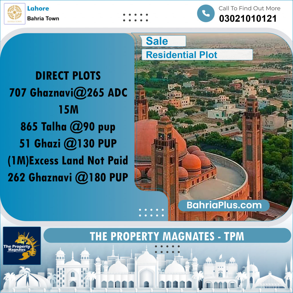 Residential Plot for Sale in Bahria Town, Lahore - (BP-316096)