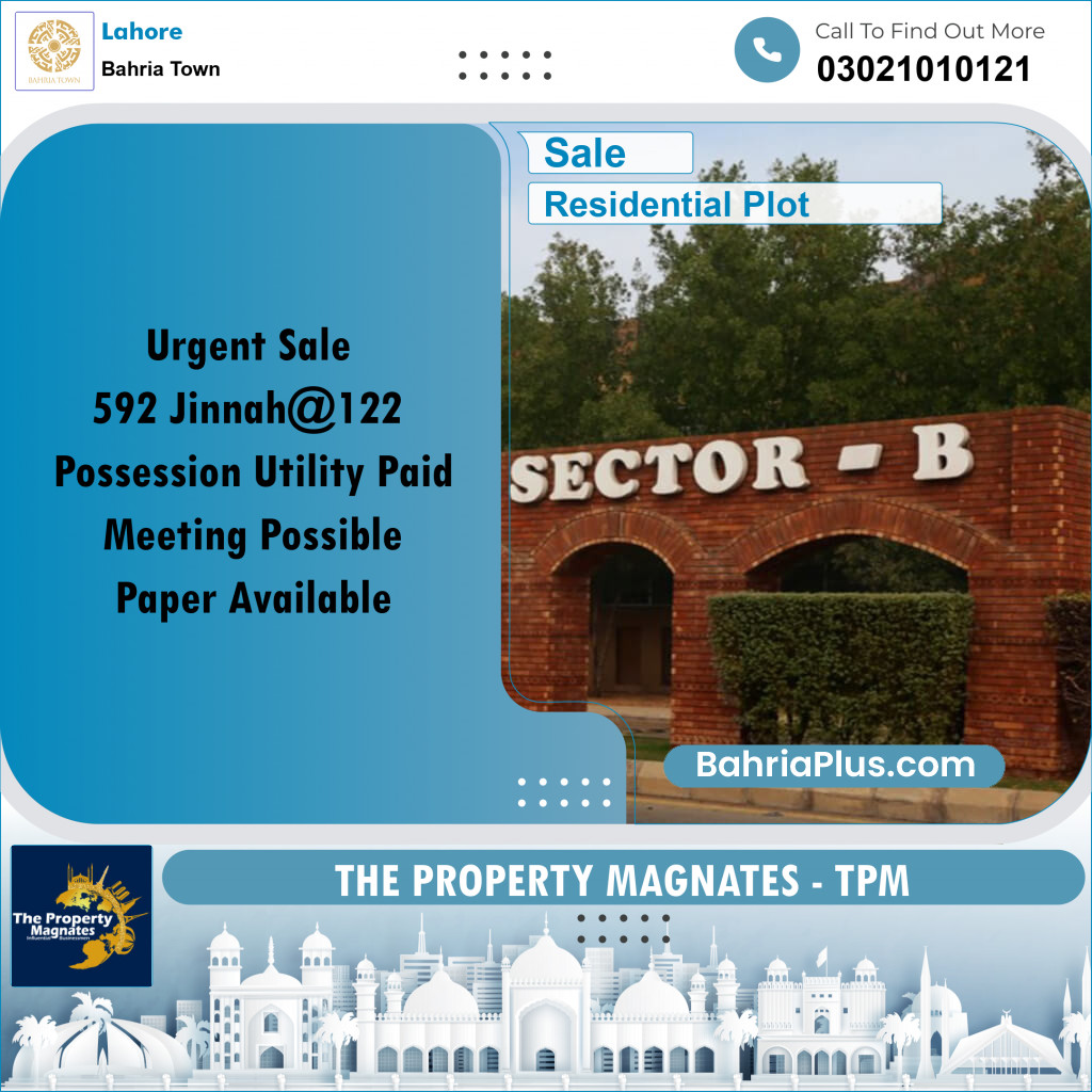 Residential Plot for Sale in Bahria Town, Lahore - (BP-316097)