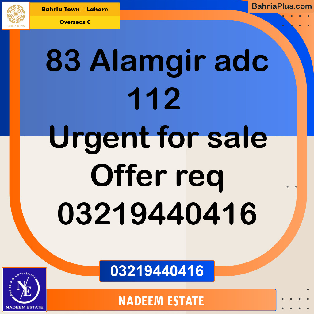Residential Plot for Sale in Overseas C -  Bahria Town, Lahore - (BP-316194)