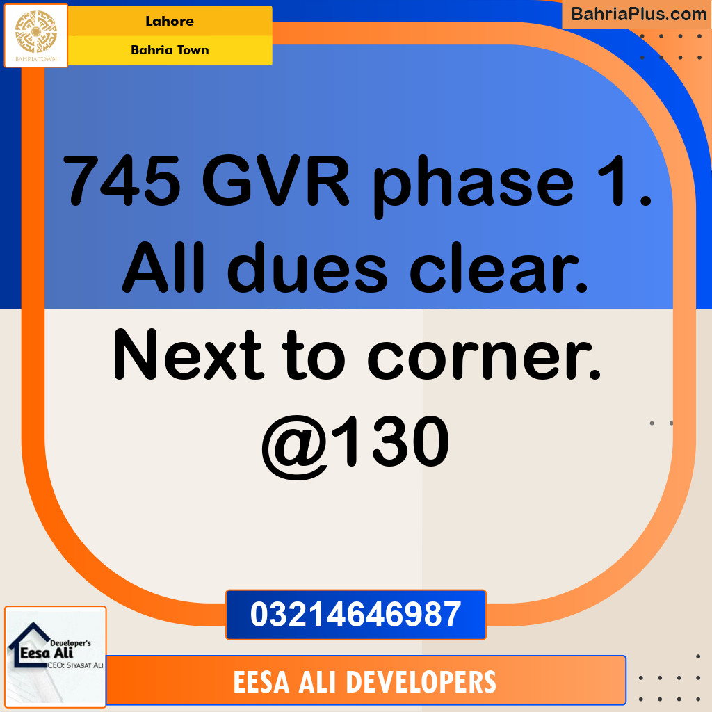 Residential Plot for Sale in Bahria Town, Lahore - (BP-316406)