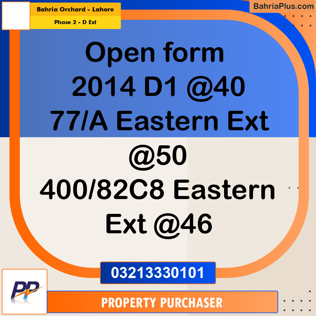 5 Marla Residential Plot for Sale in Phase 2 - D Ext -  Bahria Orchard, Lahore - (BP-316456)