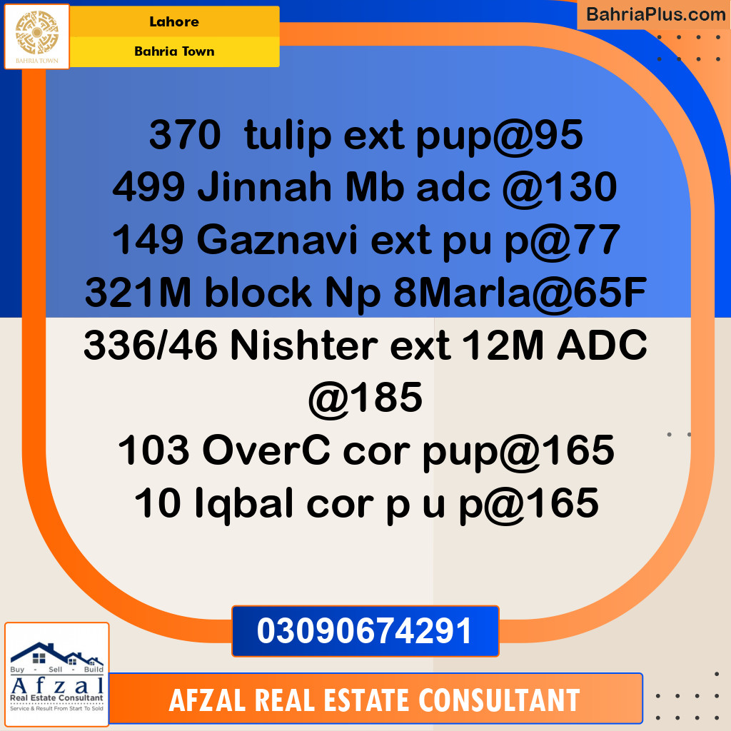 Residential Plot for Sale in Bahria Town, Lahore - (BP-316526)