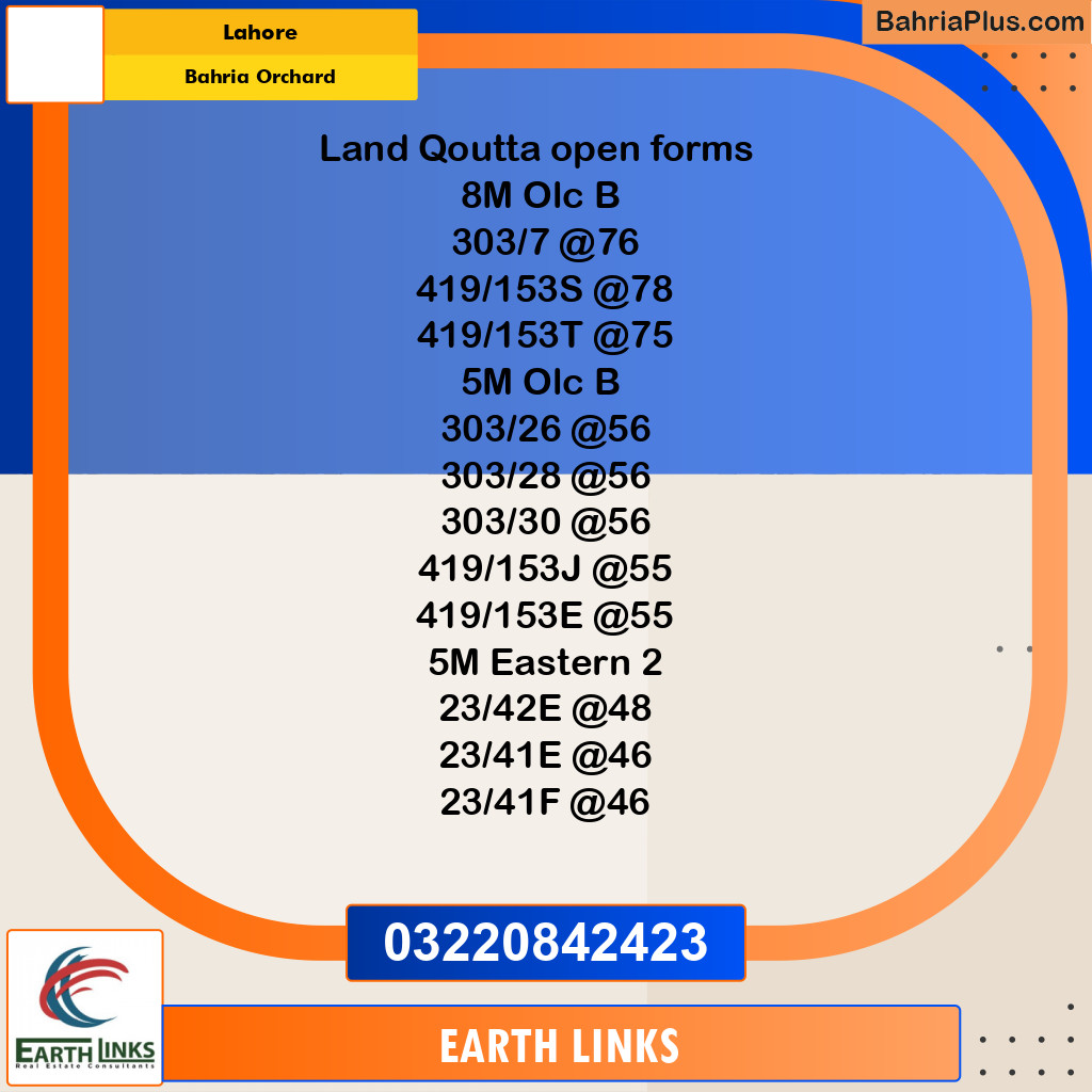 Residential Plot for Sale in Bahria Orchard, Lahore - (BP-316533)