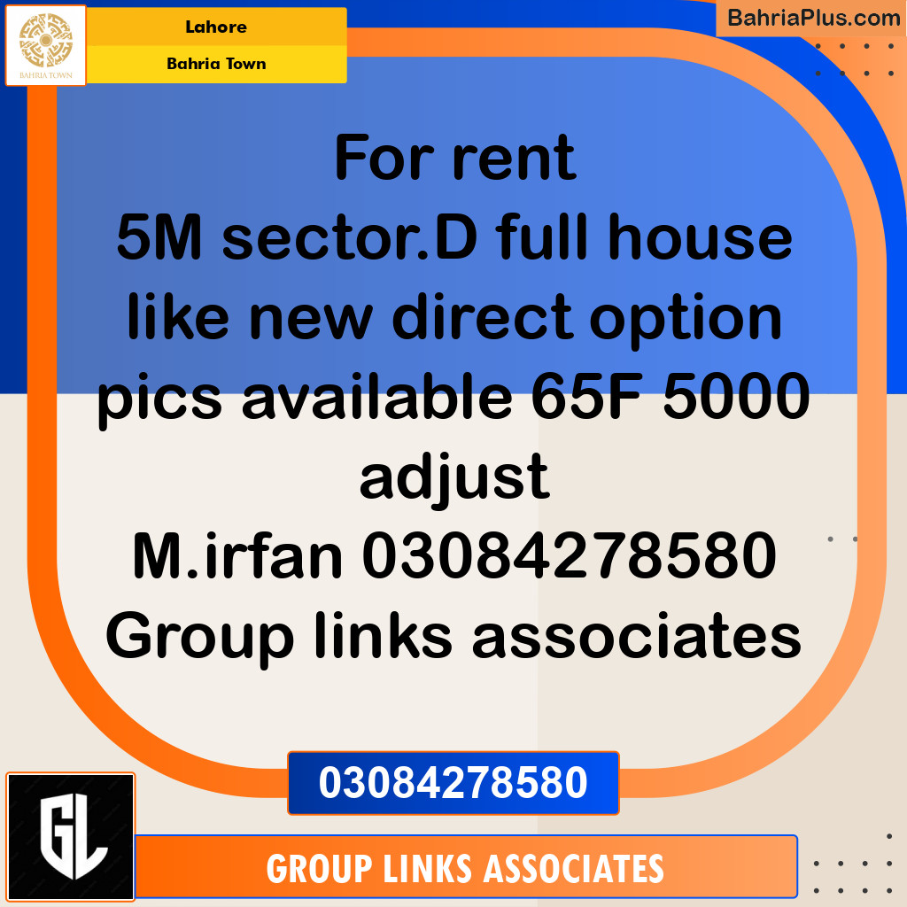 Residential House for Rent in Bahria Town, Lahore - (BP-316556)