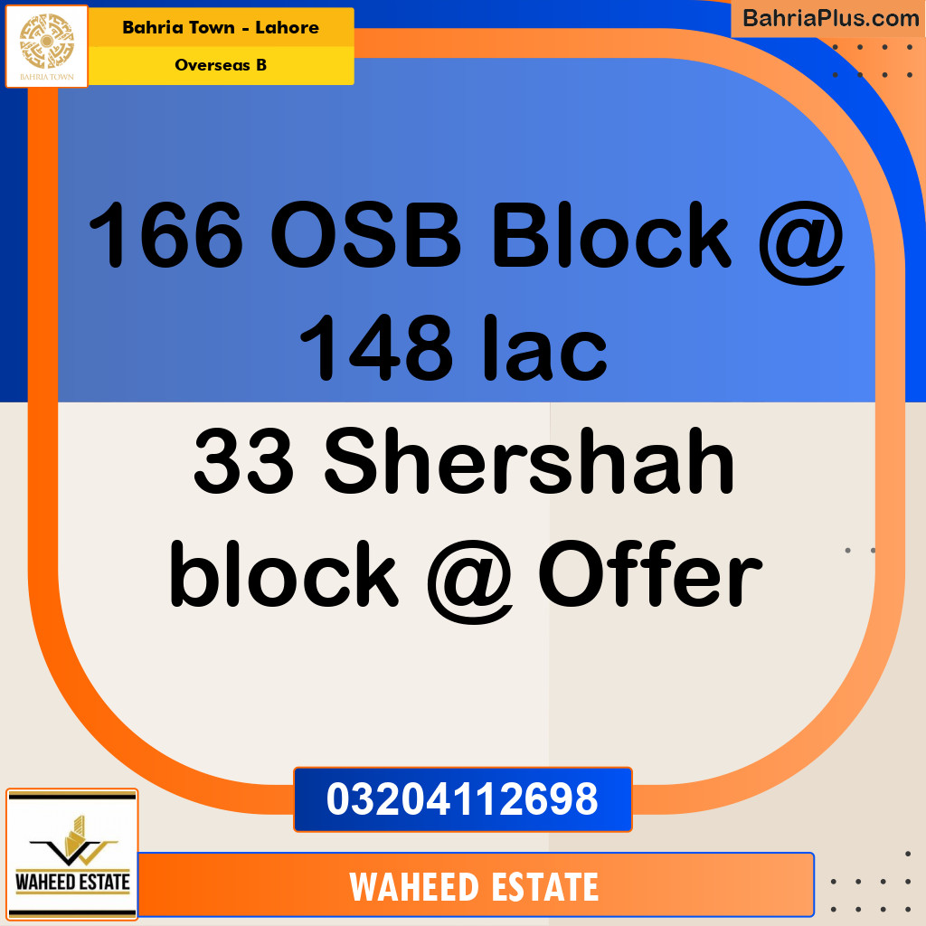 10 Marla Residential Plot for Sale in Overseas B -  Bahria Town, Lahore - (BP-316577)