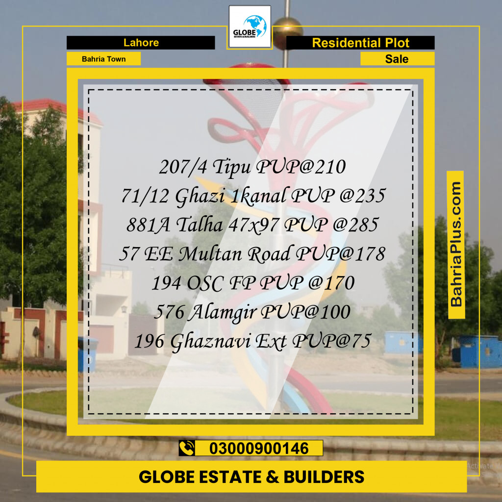 Residential Plot for Sale in Bahria Town, Lahore - (BP-316629)